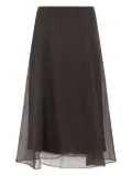 Brunello Cucinelli sheer A-line skirt - Brown