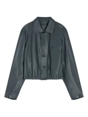 SANDRO オーバーサイズ レザージャケット | ブラウン | FARFETCH JP
