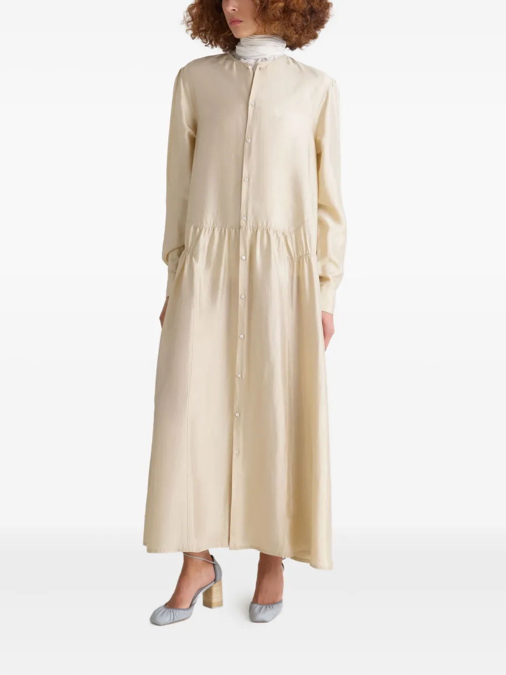 LEMAIRE Gesmockte maxi-jurk met knopen - Beige