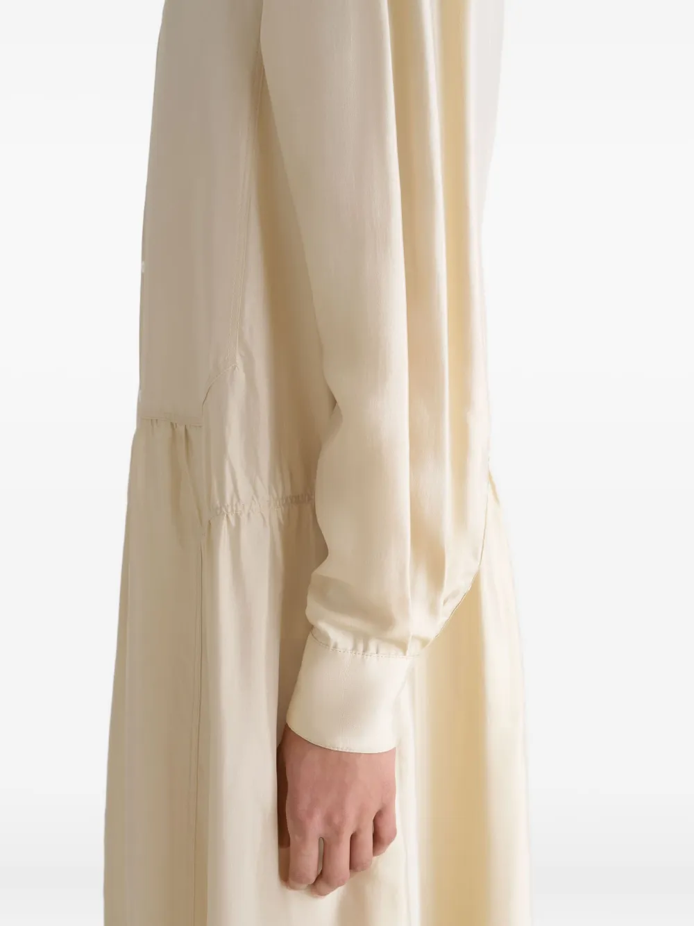 Lemaire Gathered Buttoned Maxi Dress In Neutral