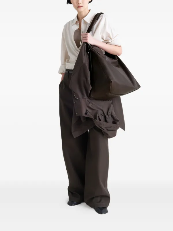 LEMAIRE Belted Hobo Leather Shoulder Bag | Brown | FARFETCH