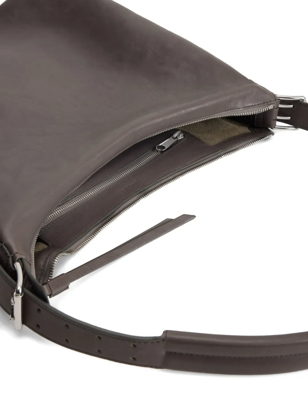 LEMAIRE Hobo leren schoudertas met ceintuur Bruin