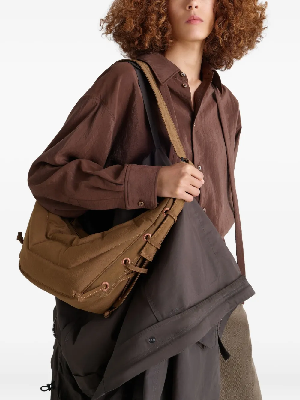 LEMAIRE small Soft Game quilted shoulder bag Bruin