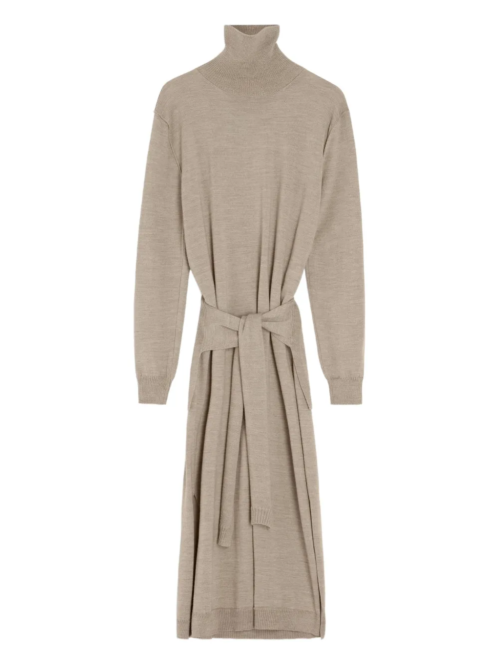 LEMAIRE Jurk met col en gestrikte taille Beige