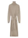 LEMAIRE tie-waist turtleneck dress - Neutrals