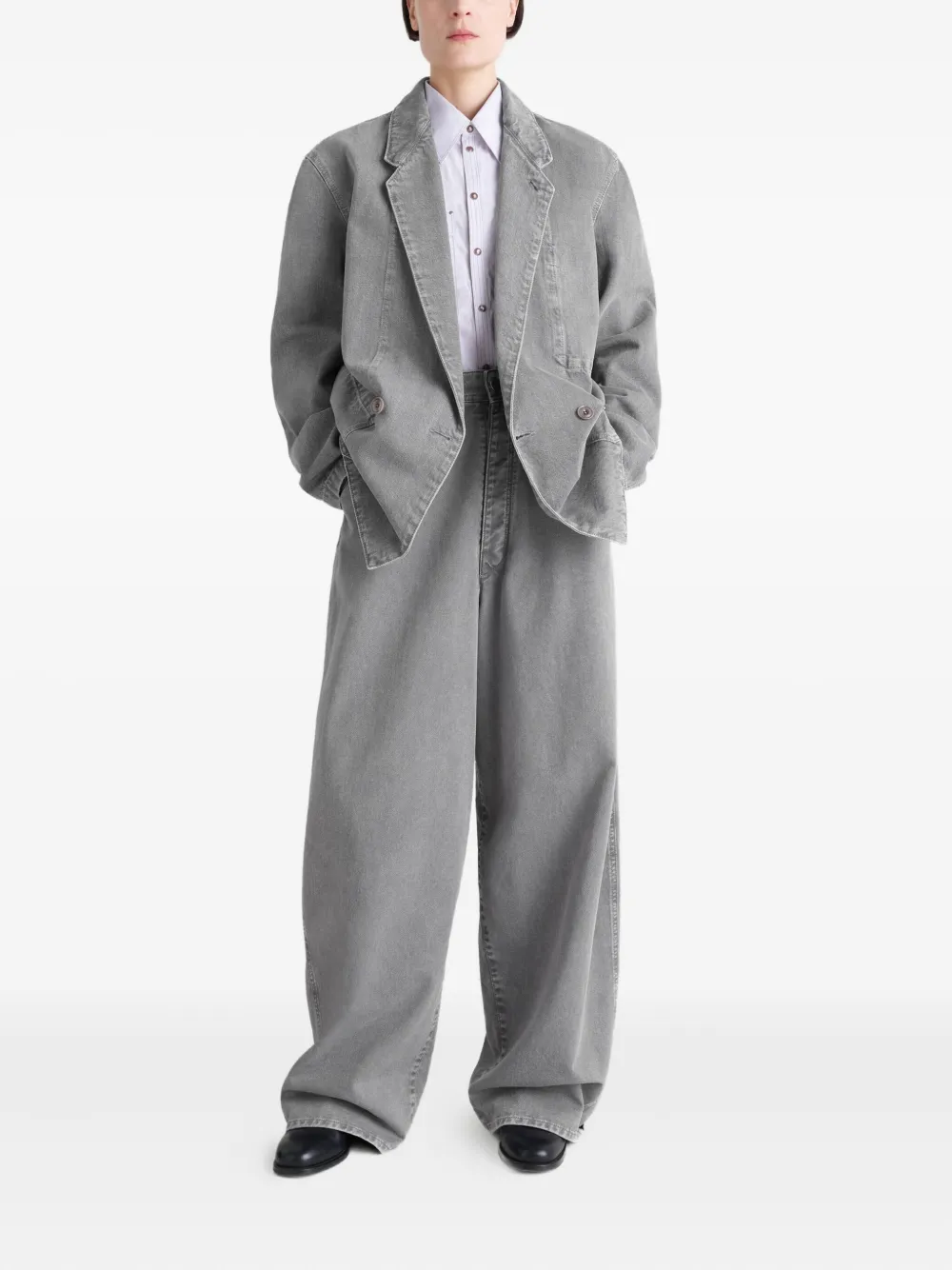LEMAIRE Blazer met dubbele rij knopen en zak Grijs