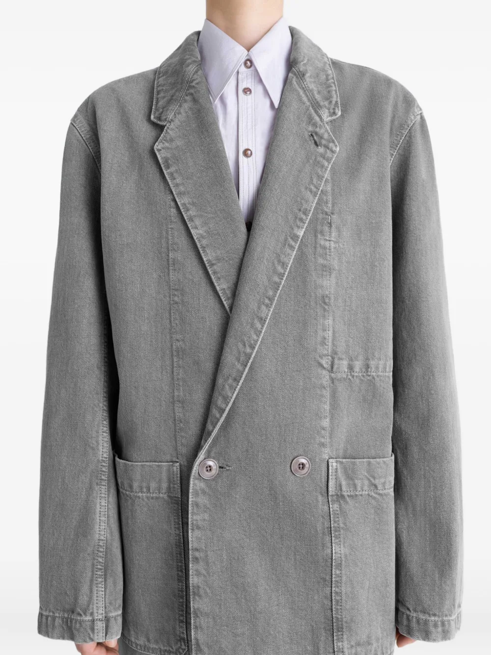 LEMAIRE Blazer met dubbele rij knopen en zak Grijs