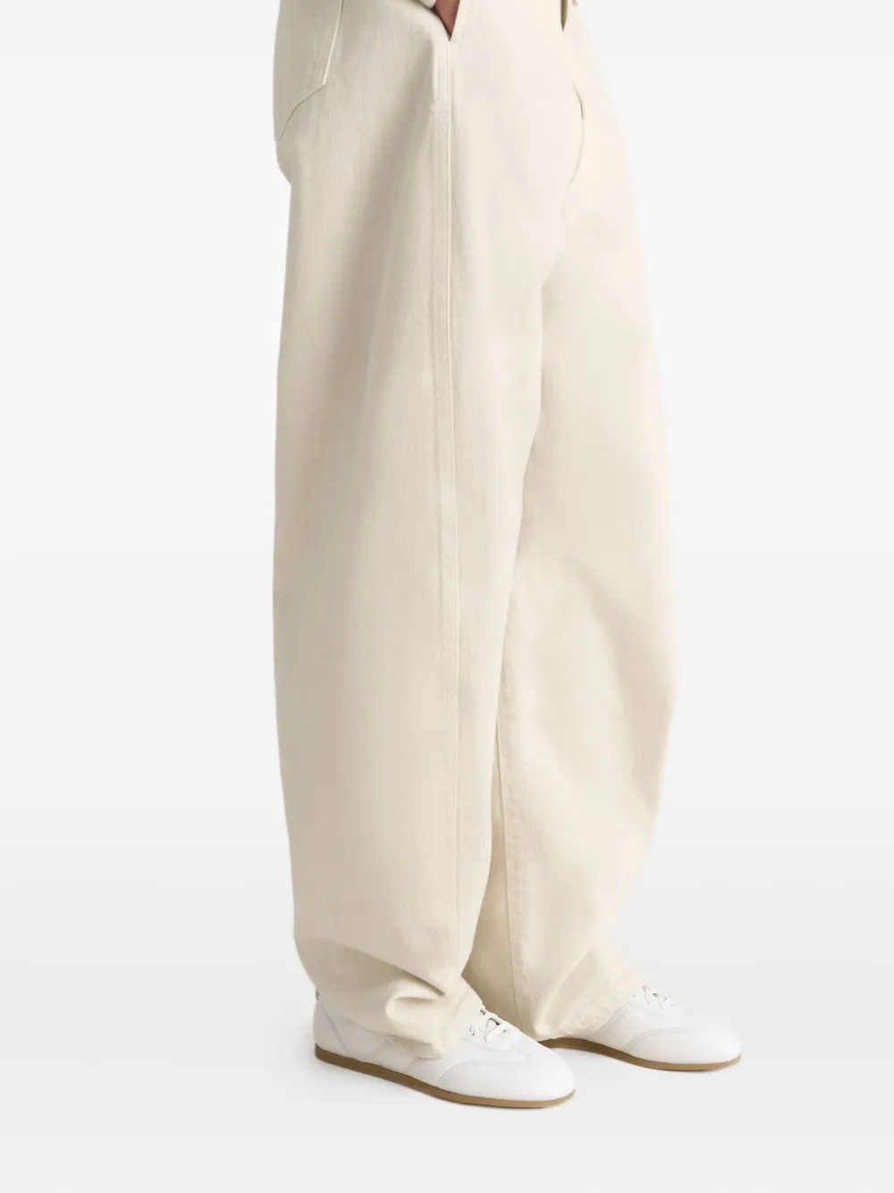 Lemaire Milk White Calf Leather Soft Runner Sneakers In Multi