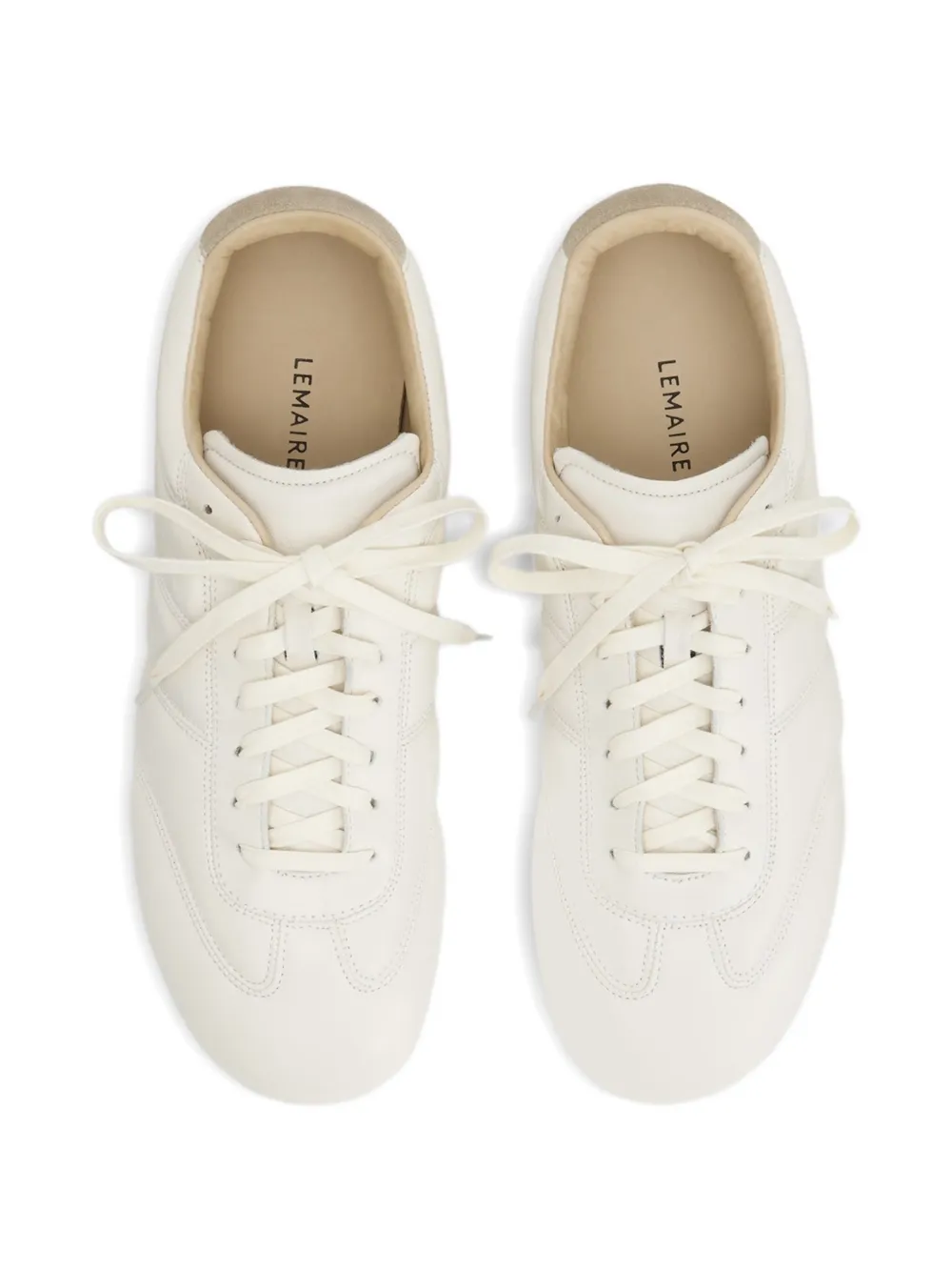 Lemaire Milk White Calf Leather Soft Runner Sneakers In Multi