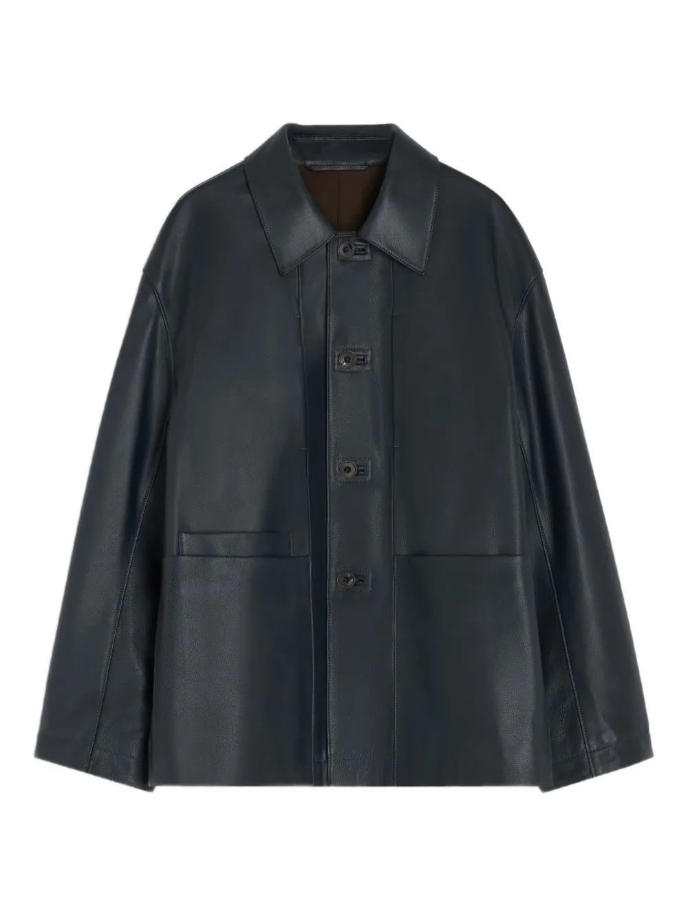 LEMAIRE  buttoned leather jacket | Black | Image 1