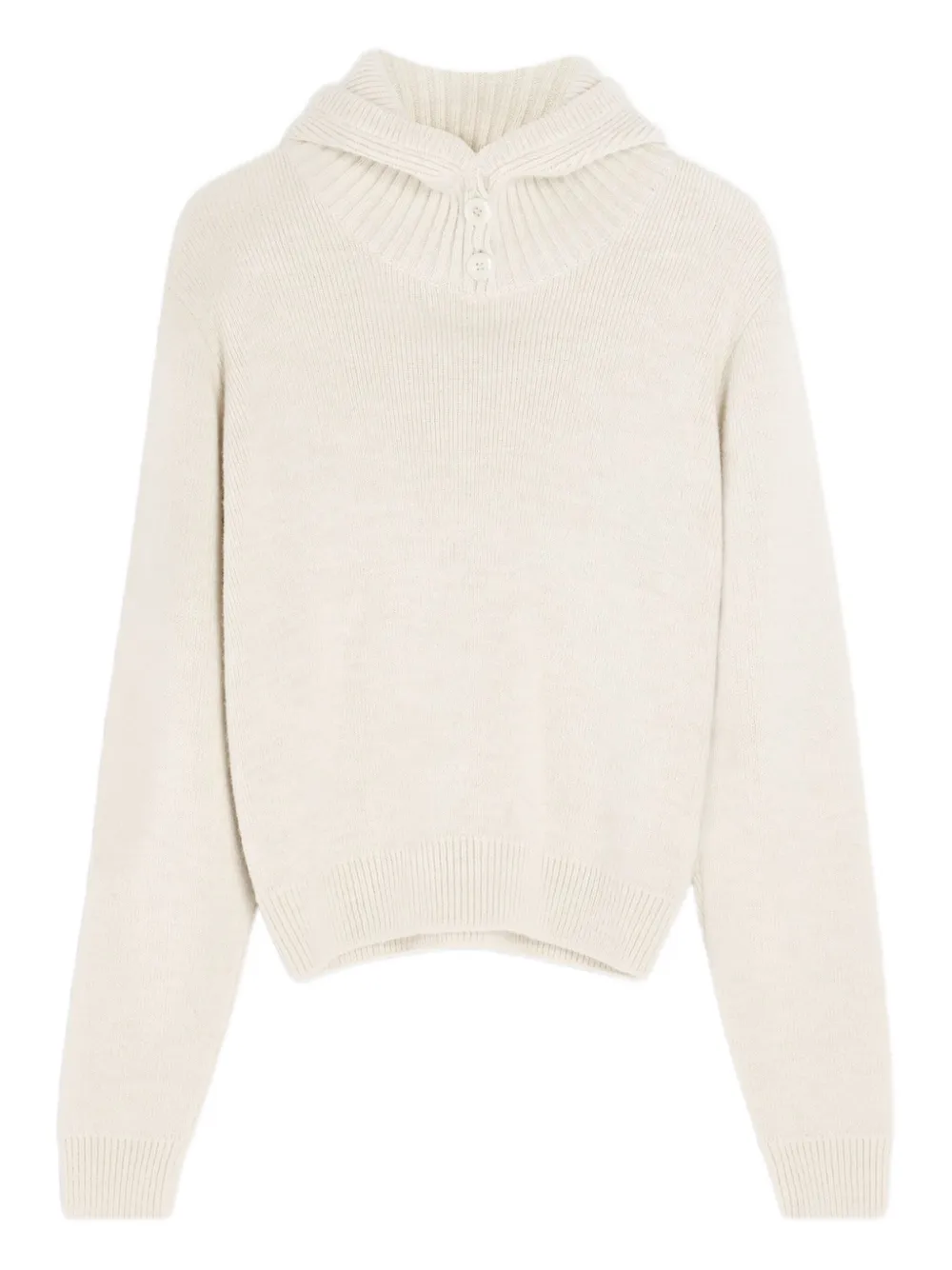 LEMAIRE Ribgebreide trui met knopen Beige