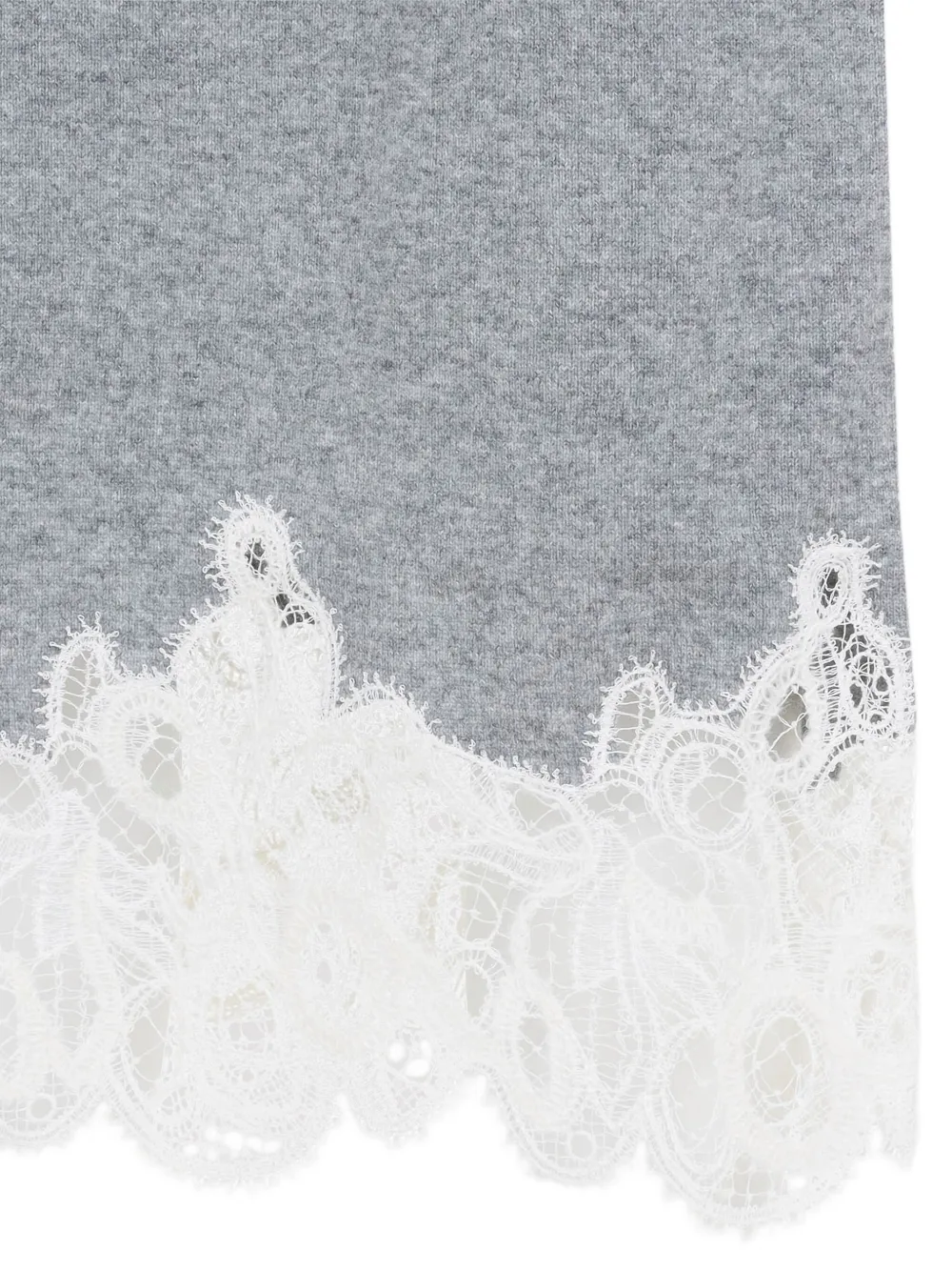 Fabiana Filippi Midi-rok met geborduurde kanten details Grijs