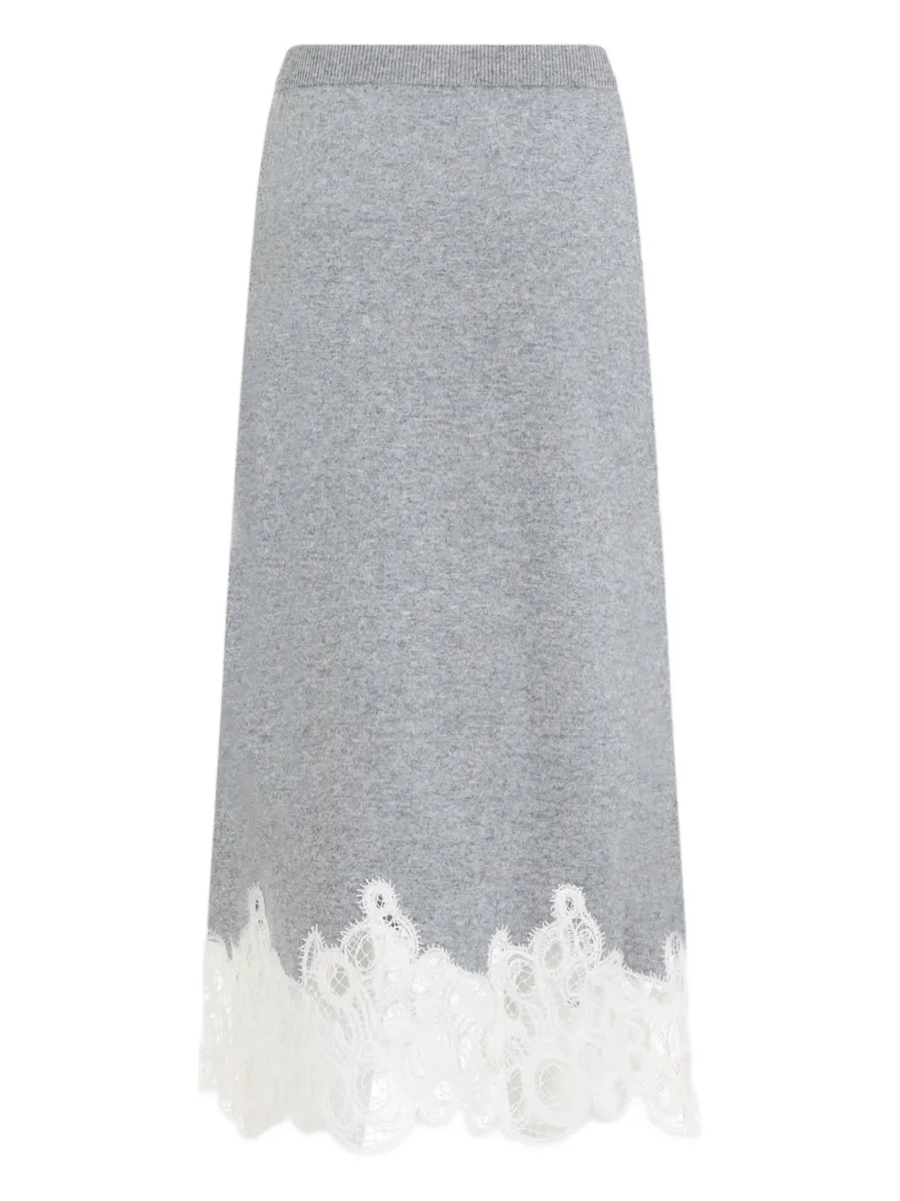 Fabiana Filippi Midi-rok met geborduurde kanten details - Grijs