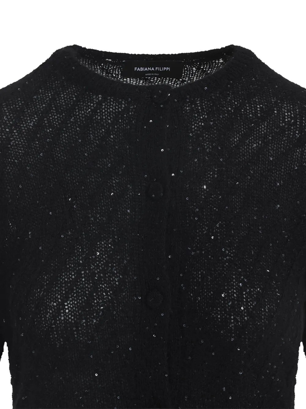 Shop Fabiana Filippi Sparkle-knit Button-up Cardigan