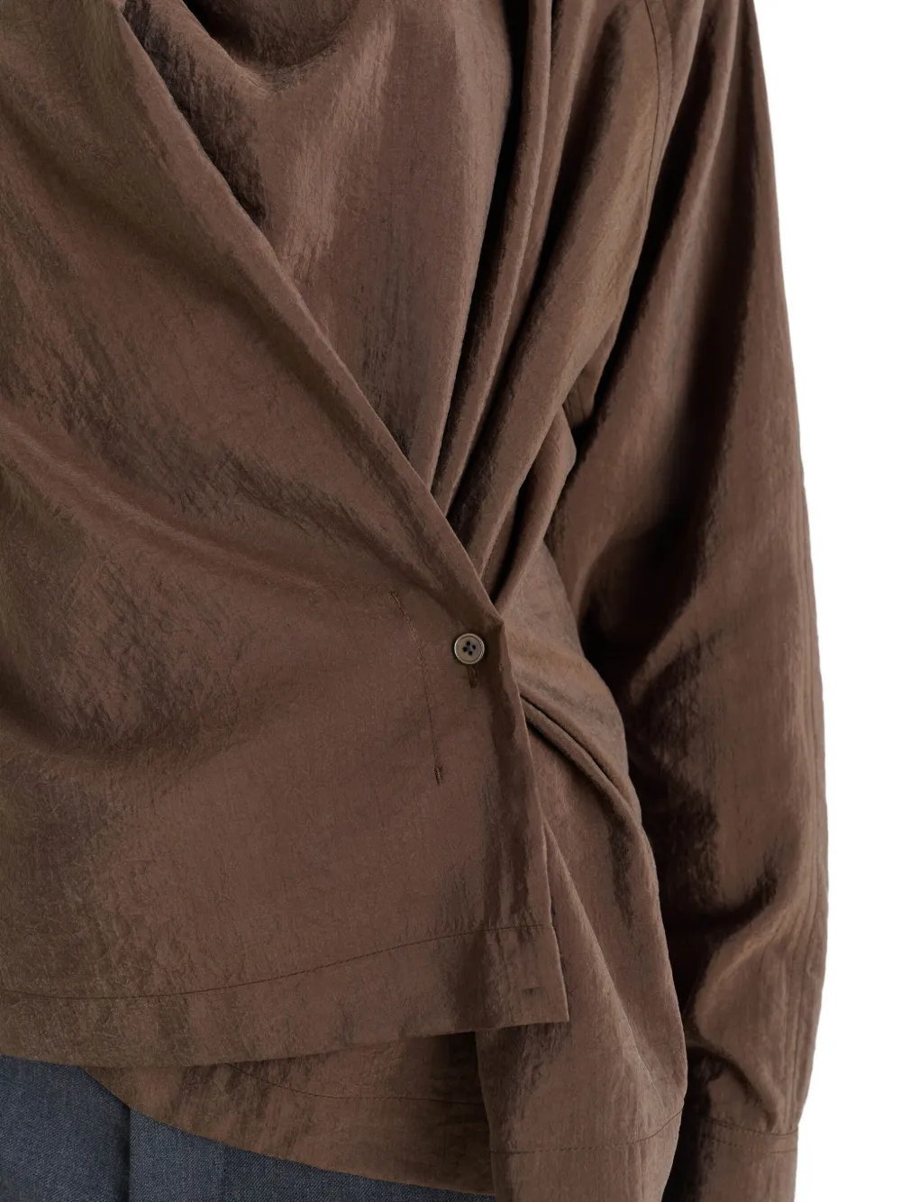 LEMAIRE Gedraaide geplooide blouse Bruin
