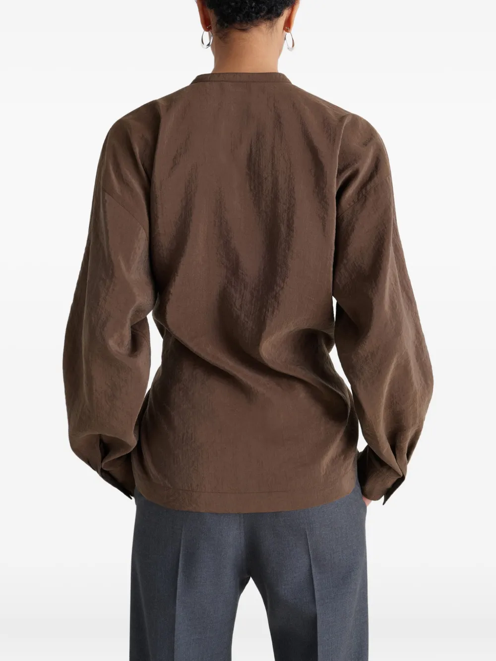 LEMAIRE Gedraaide geplooide blouse Bruin