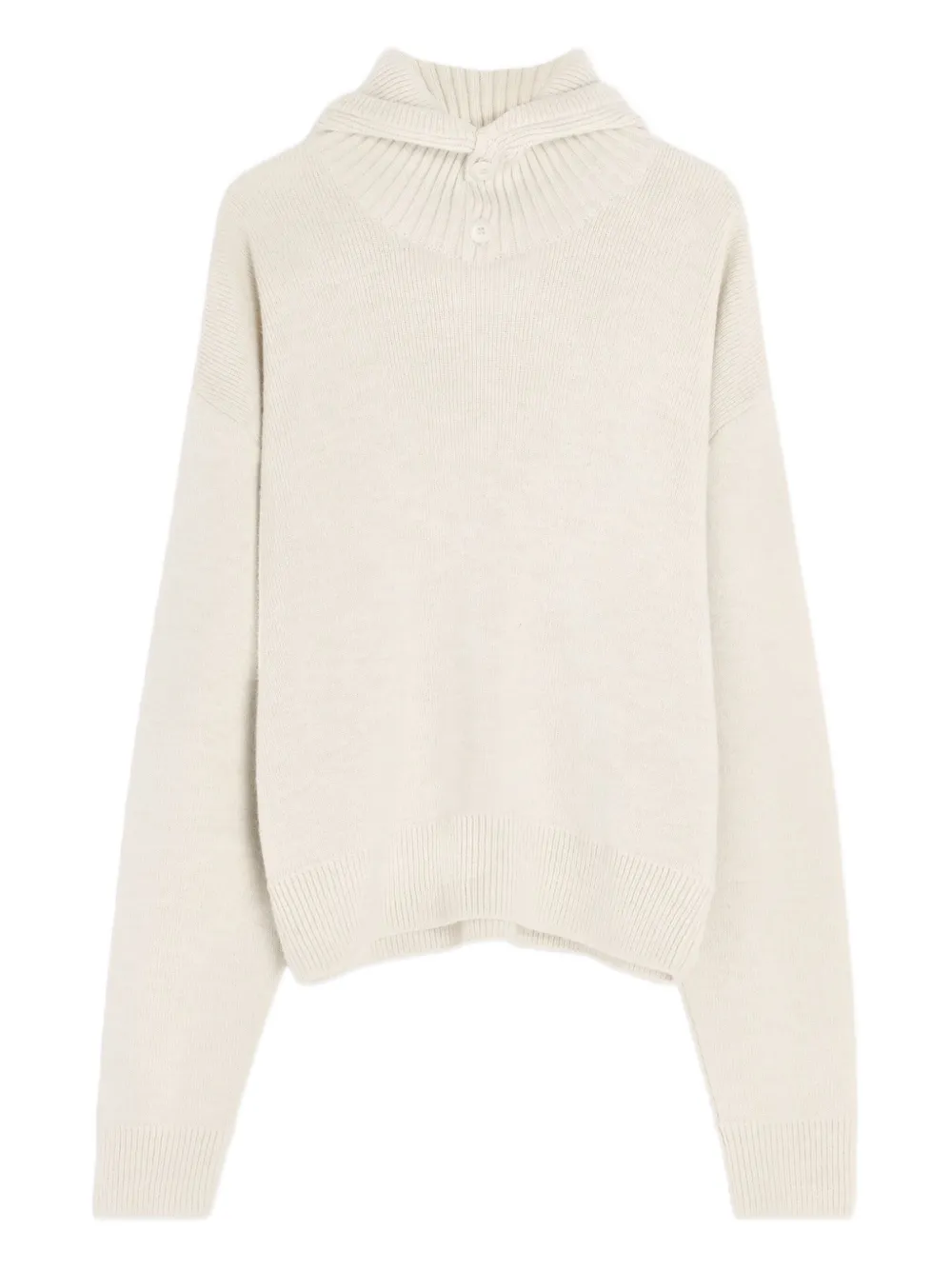buttoned ribbed-knit jumper