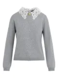 Fabiana Filippi lace-collar wool sweater - Grey