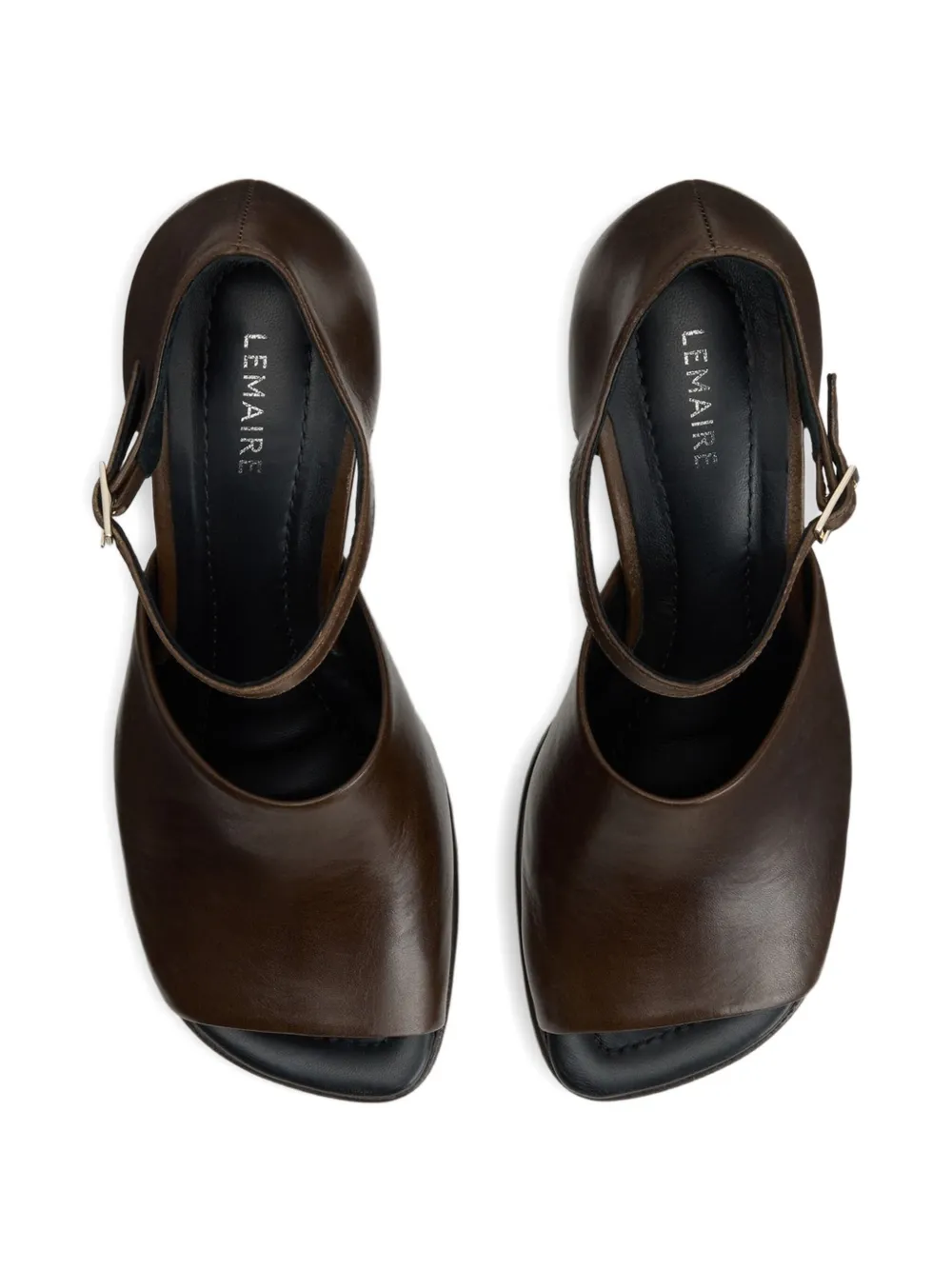 Lemaire 80mm Open-toe Block-heel Sandals In Brown