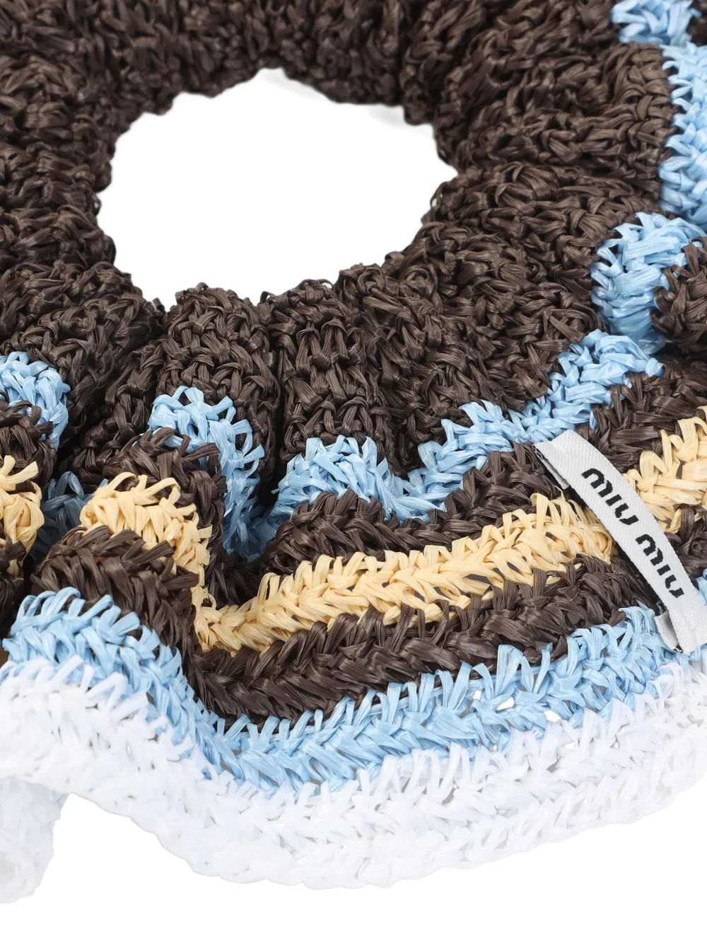 Miu Gestreepte scrunchie Bruin