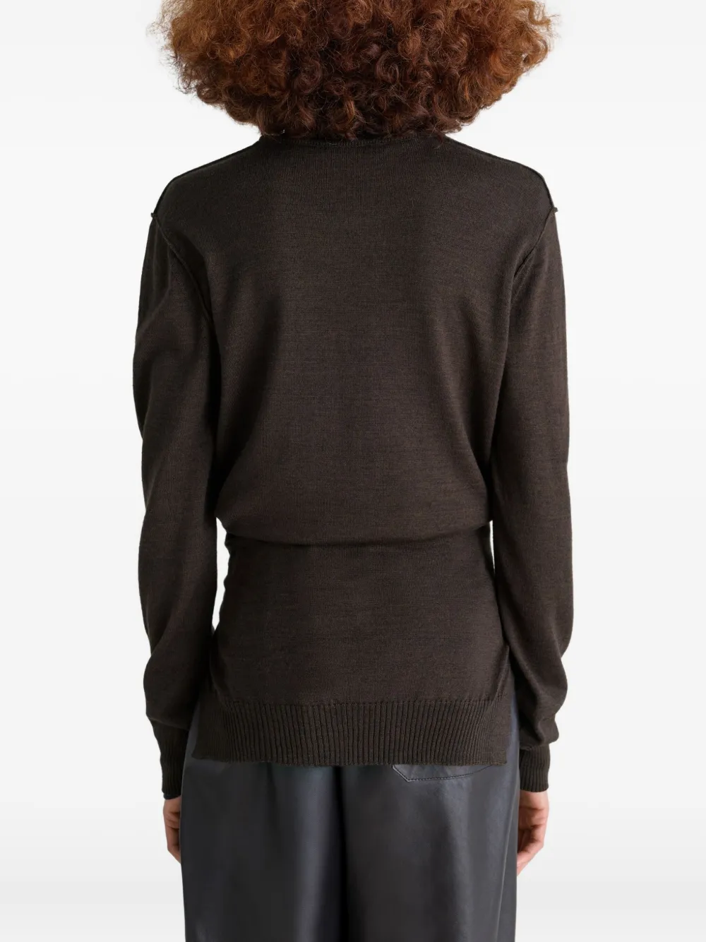 LEMAIRE Asymmetrische top met ceintuur Bruin
