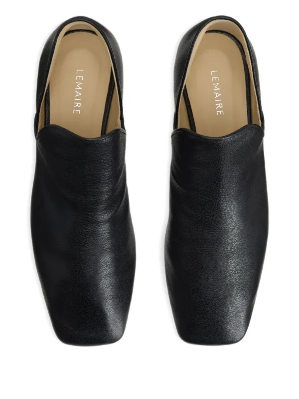 Square Toe Lemaire Soft Loafer Lemaire Black Soft Loafers Lemaire