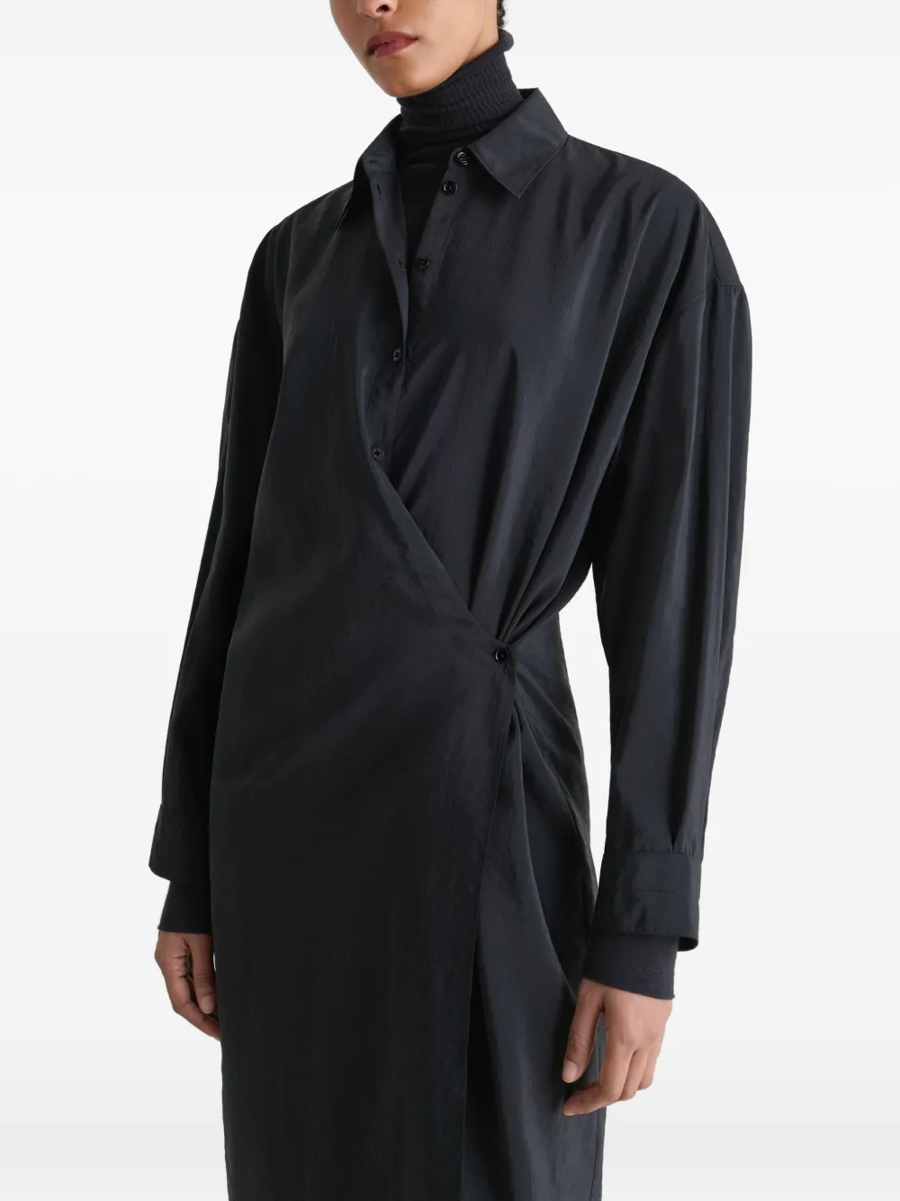 LEMAIRE Midi-jurk met gedraaid detail Zwart