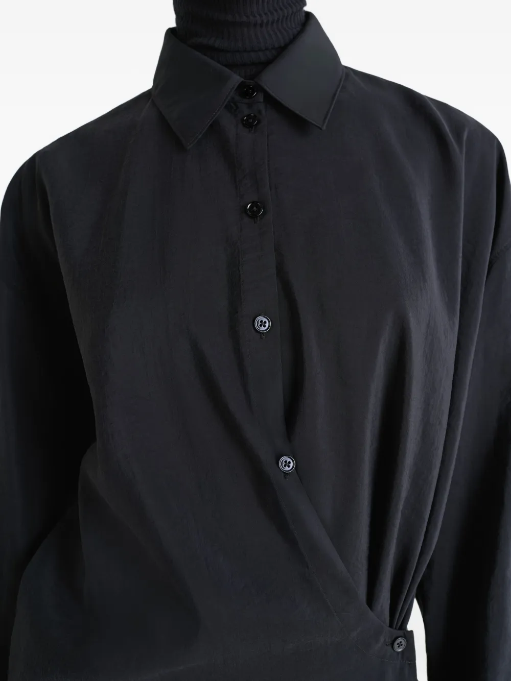 LEMAIRE Midi-jurk met gedraaid detail Zwart