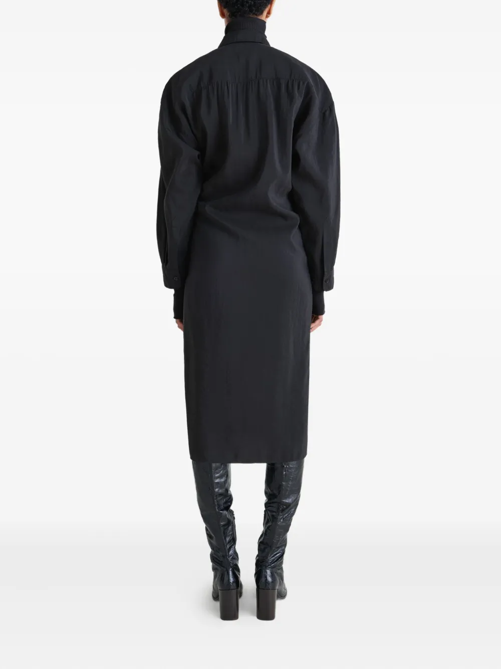 LEMAIRE Midi-jurk met gedraaid detail Zwart