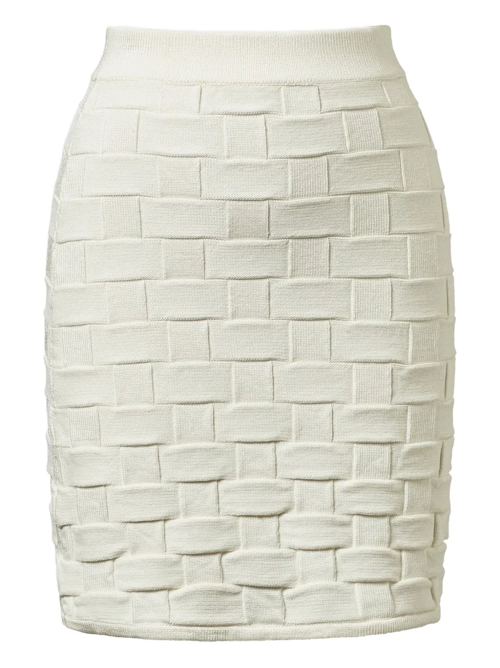 TOVE Ash knitted brick-pattern mini skirt - Bianco