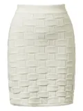 TOVE Ash knitted brick-pattern mini skirt - White