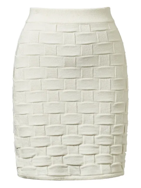 TOVE Ash knitted brick-pattern mini skirt