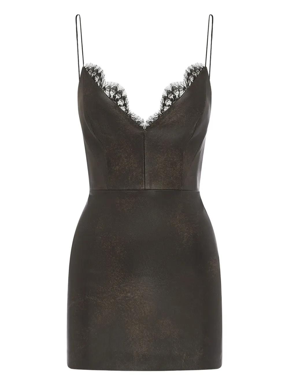Alex Perry Minikleid mit Spitzenbesatz | Braun | Image 1