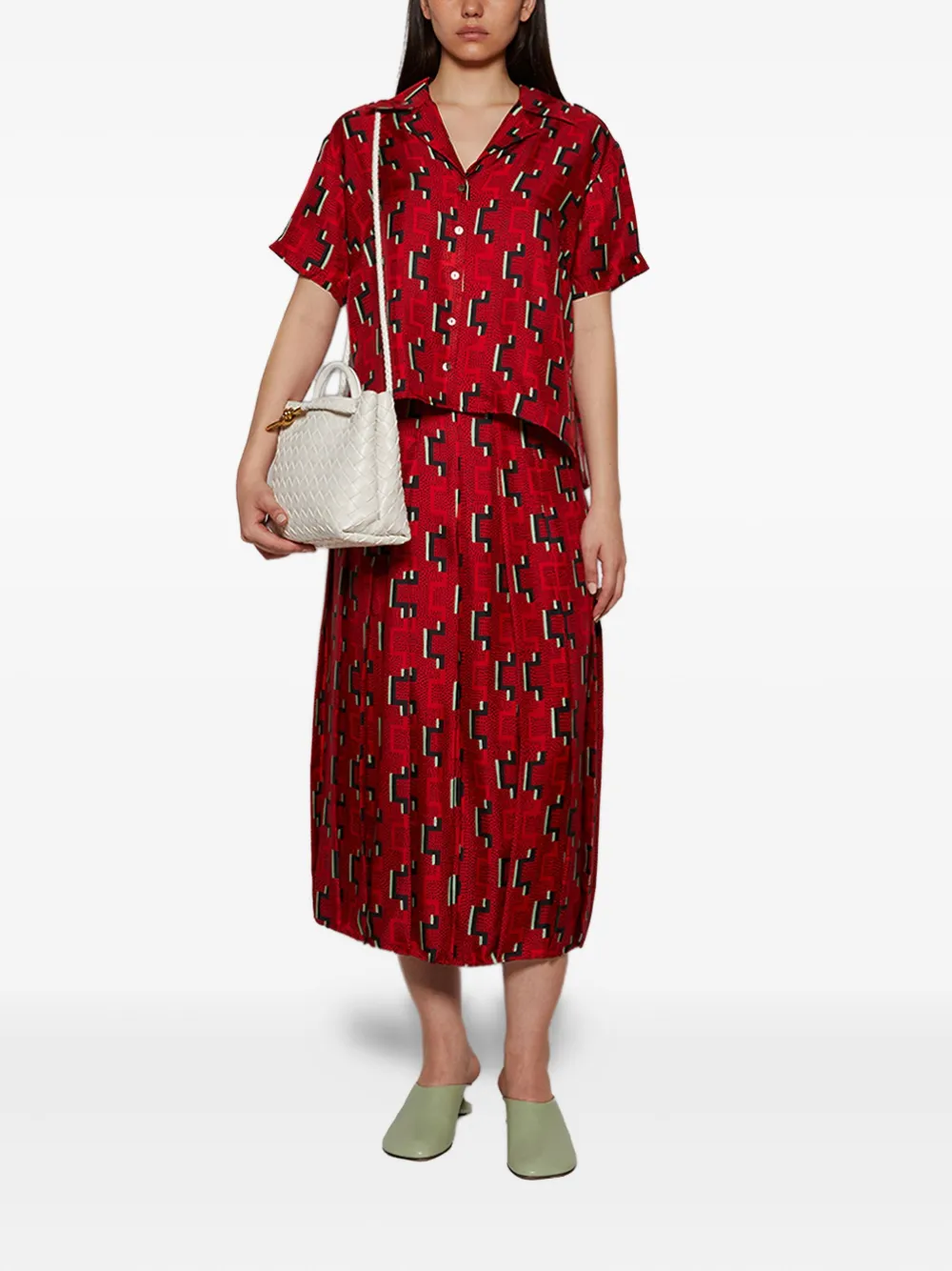 ACE HARPER Leslie midi-rok - Rood