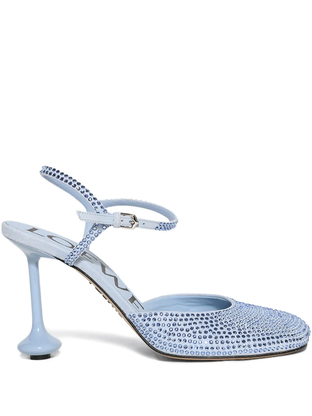 LOEWE 90mm Toy crystal-embellished ankle-strap pumps | Blue | Image 1