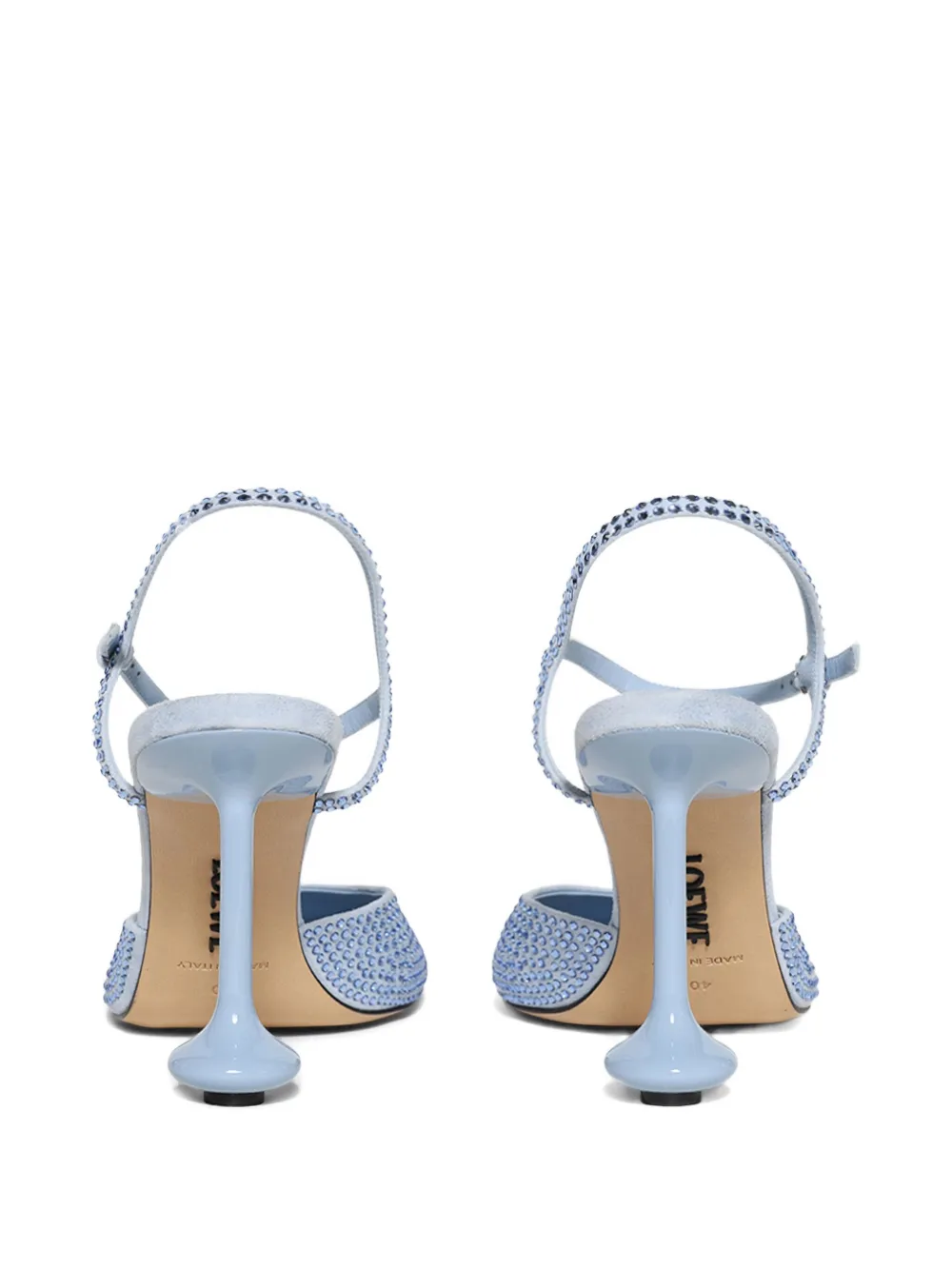 Loewe 90mm Toy Crystal-embellished Ankle-strap Pumps In Blue