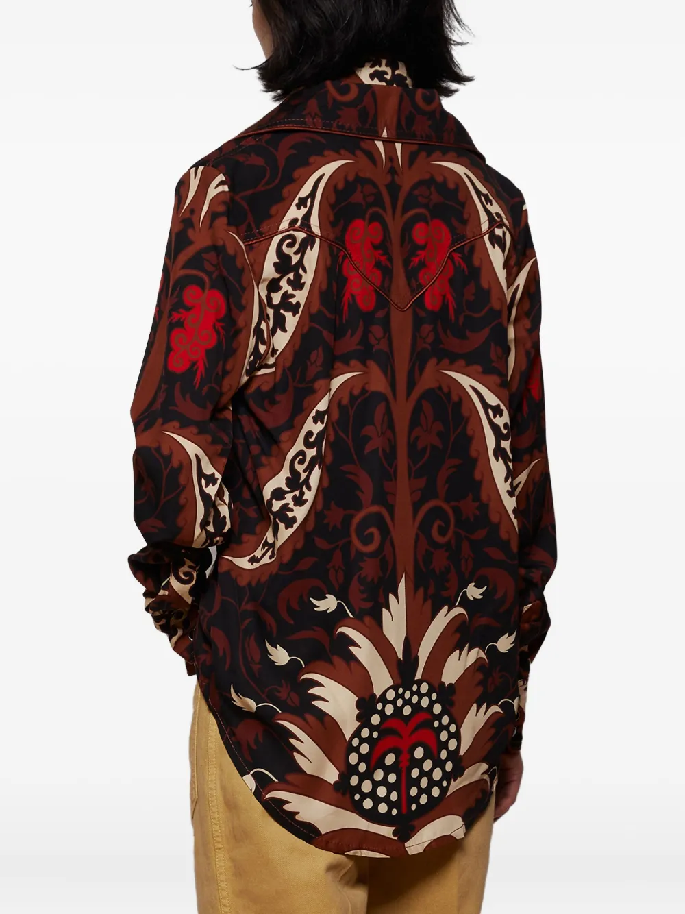 Johanna Ortiz Twill blouse met print Bruin