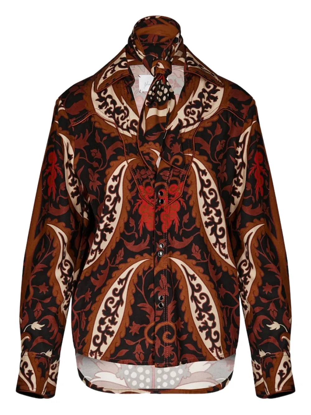 Johanna Ortiz twill printed shirt - Marrone