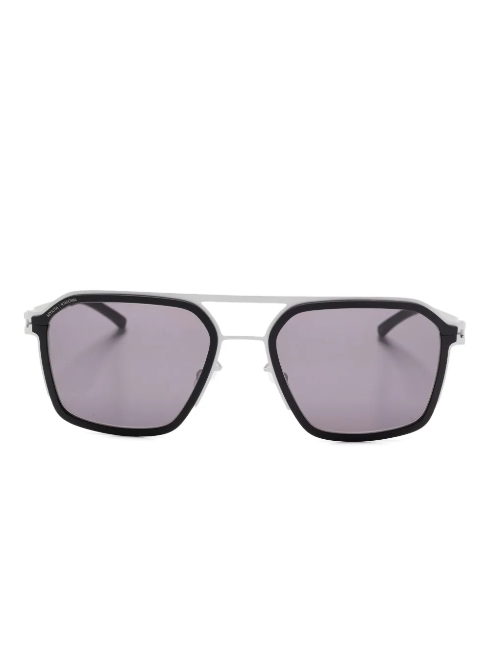 Mykita x Rimowa Heritage zonnebril met geometrisch metaal Zilver