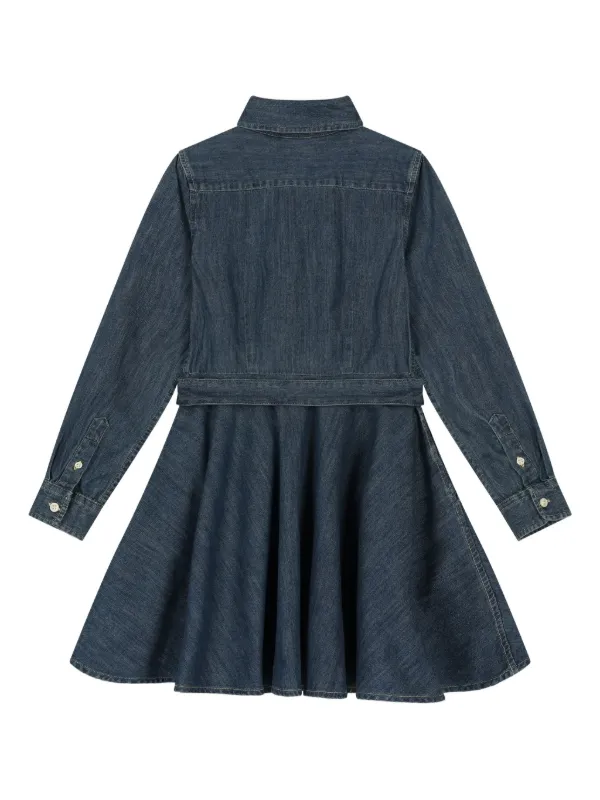 POLO RALPH LAUREN KIDS Denim button-up Shirt Dress | Blue