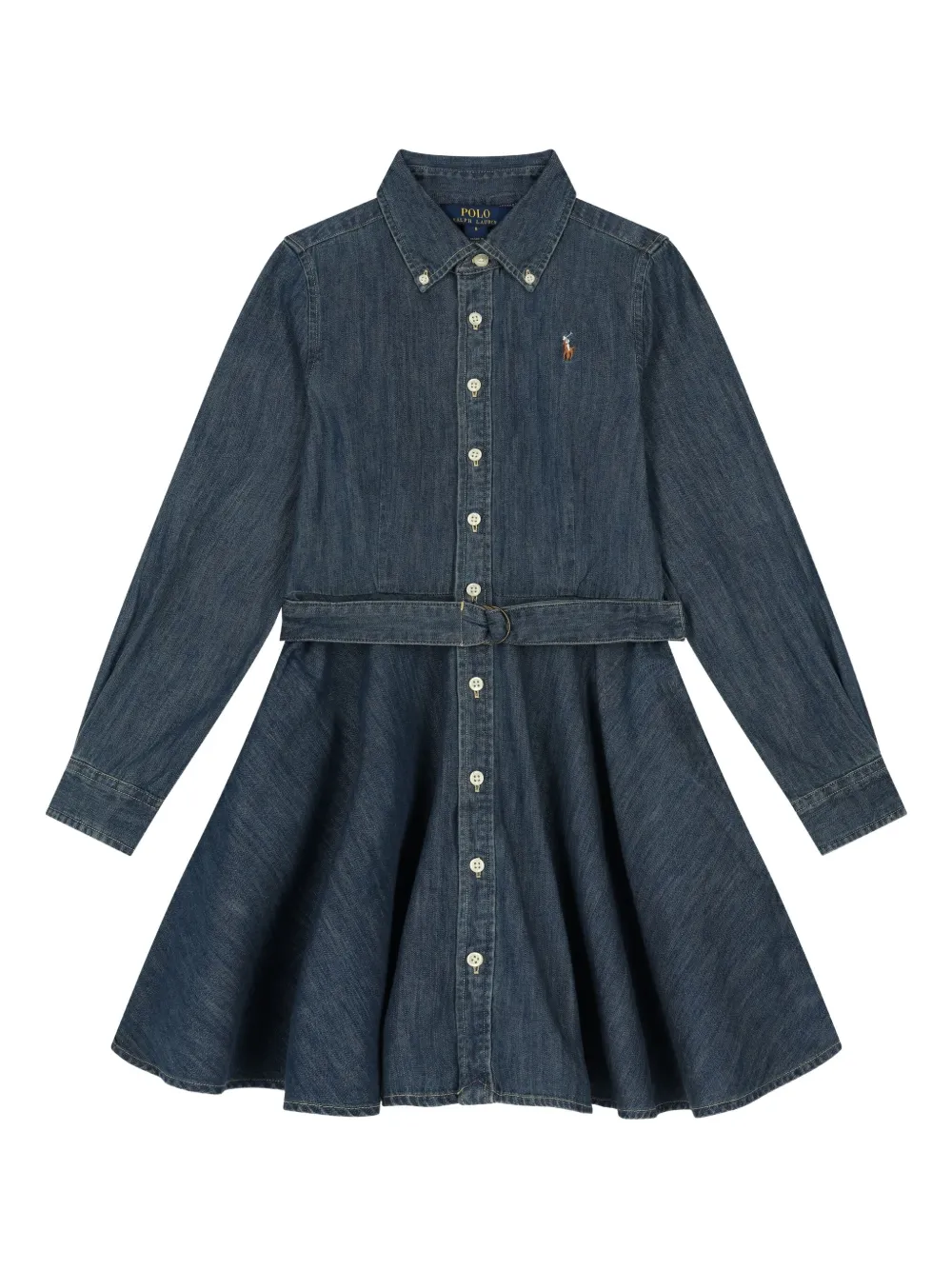 POLO RALPH LAUREN KIDS デニム シャツワンピース - ブルー POLO RALPH LAUREN KIDS デニム シャツワンピース - ブルー