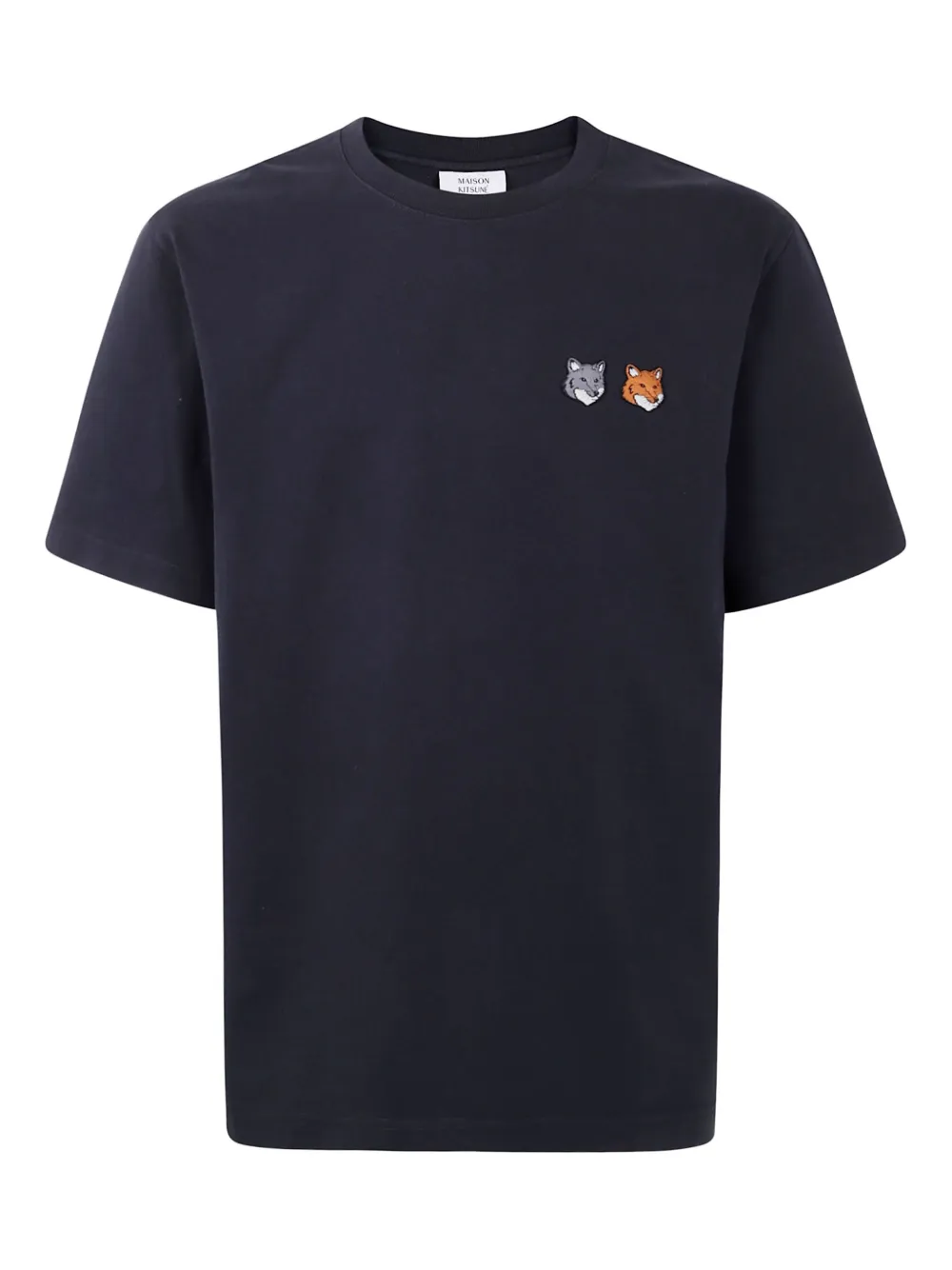 Maison Kitsuné Fox Head embroidered T-shirt Zwart