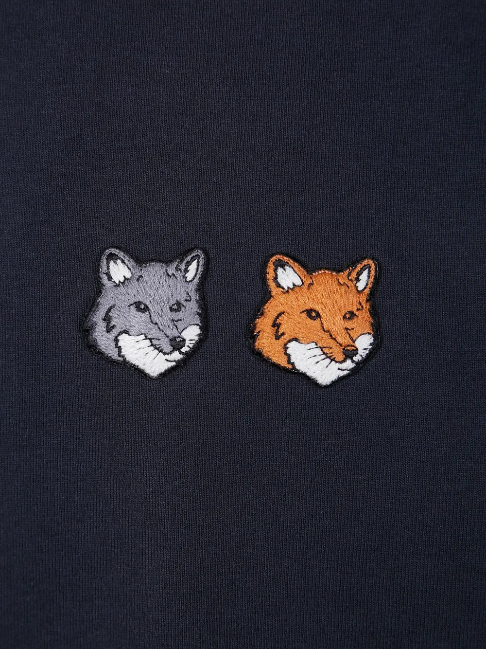 Maison Kitsuné Fox Head embroidered T-shirt Zwart