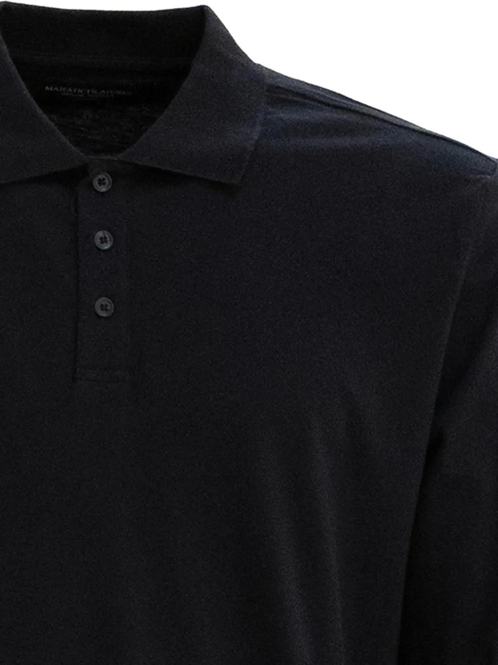 Majestic Filatures Poloshirt met lange mouwen - Zwart