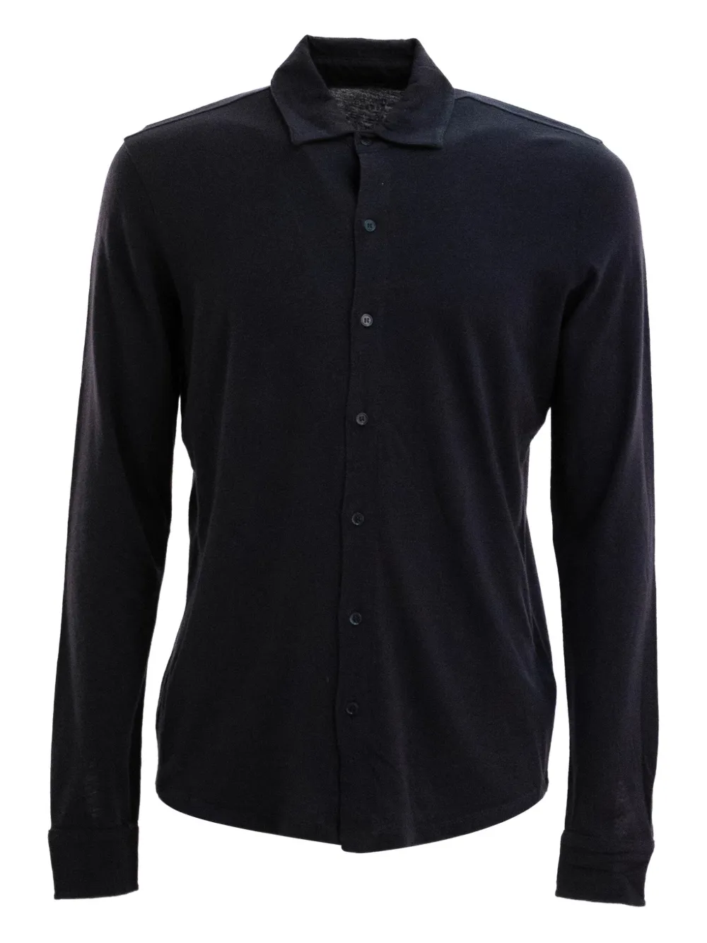 Majestic Long-sleeve Button-up Shirt In Black