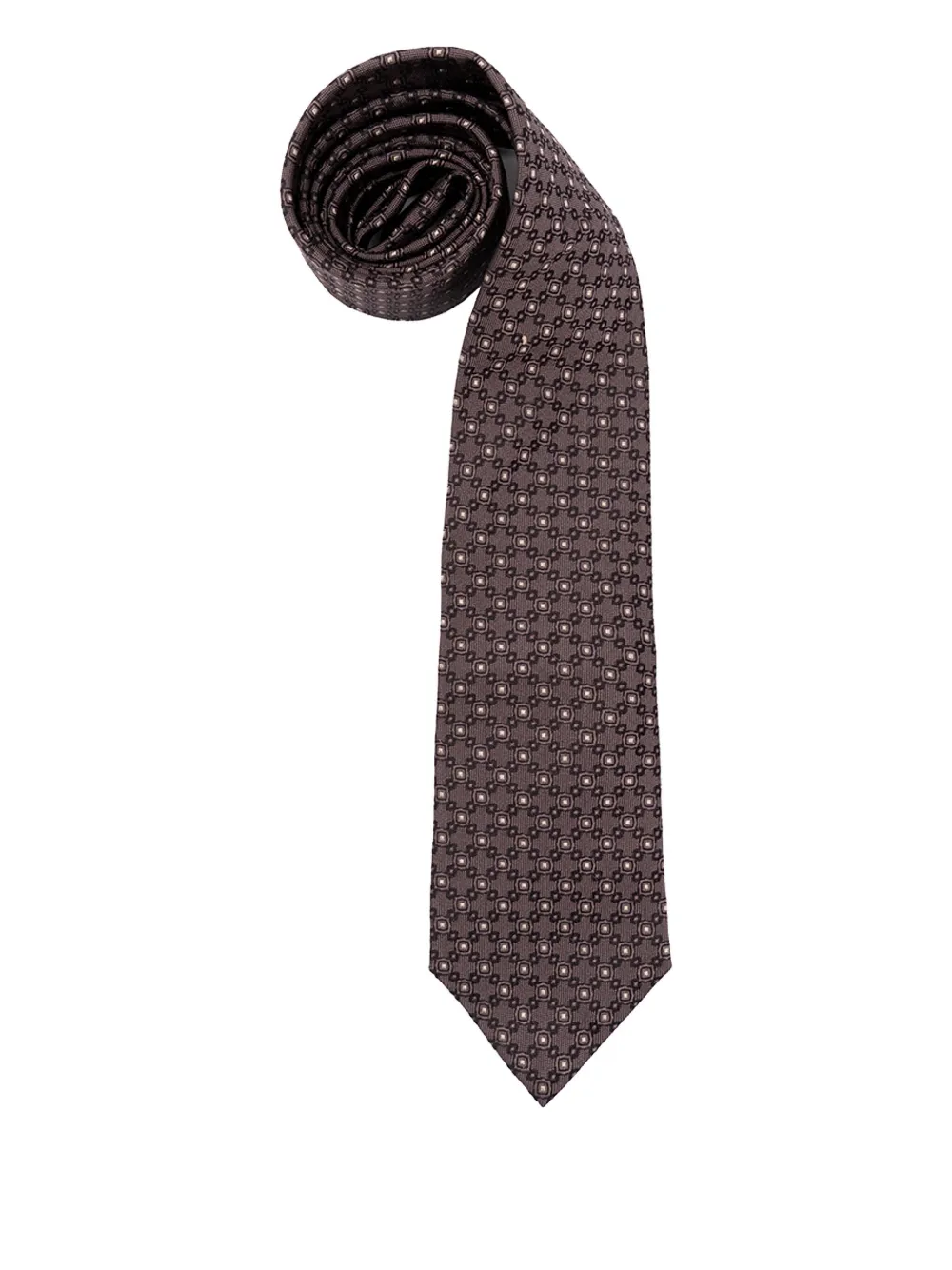 Brunello Cucinelli geometric-pattern tie Bruin