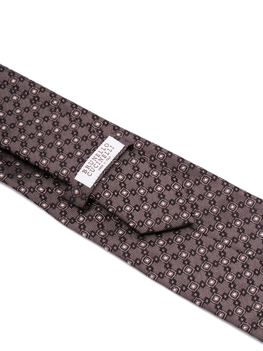 Brunello Cucinelli geometric-pattern tie Bruin