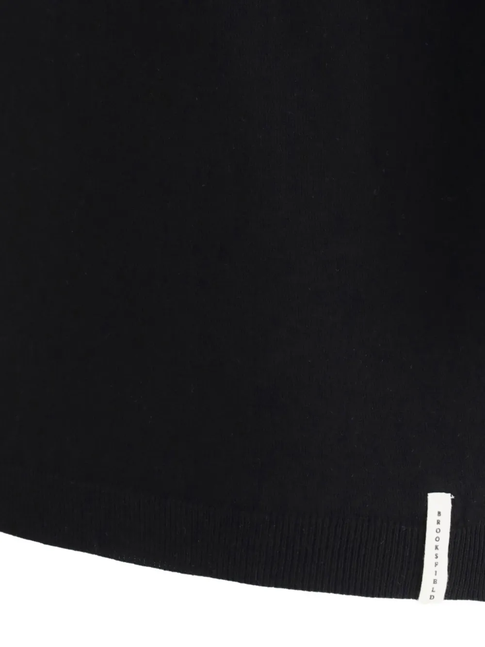 Brooksfield Ribbed-hem Knitted T-shirt In Black