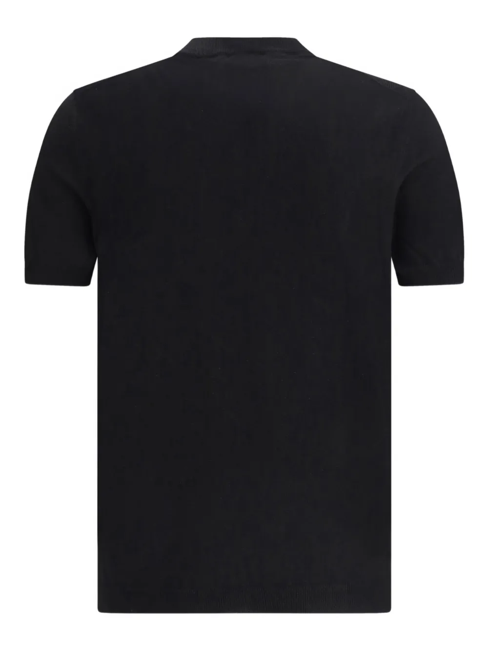 BROOKSFIELD Gebreid T-shirt met geribbelde zoom - Zwart
