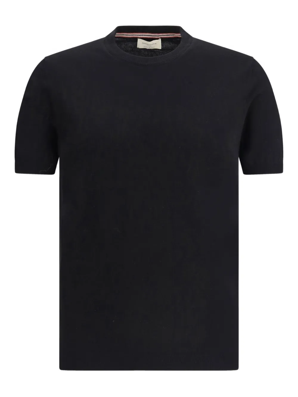 Brooksfield Ribbed-hem Knitted T-shirt In Black